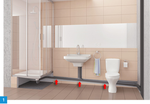 



Bäder im Bestand weisen in der Regel hohe Duschtassen auf, um das Abwasser mittels der vorhandenen Rohrleitung zu entsorgen.
