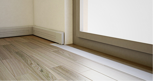 
Vor bodentiefen Fenstern oder Terrassentüren kann das System aufgrund der geringen Einbautiefe von 21 mm vor der entsprechenden Öffnung in den Boden eingebaut werden.



