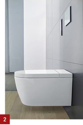 <p>
2 Duravit und Philippe Starck haben eine neue Senso-Wash-Dusch-WC-Generation in zwei Ausführungen vorgestellt.
</p>

<p>
</p> - © Duravit

