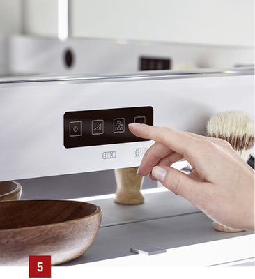 
5 Prestige 2 verbindet das Design und das für die Serie typische umlaufende LED-Licht mit einer intelligenten und funktionalen Ausstattung im Schrankinneren. 



