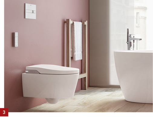 
3 Insipra In-Wash ist ein spülrandloses Dusch-WC.



