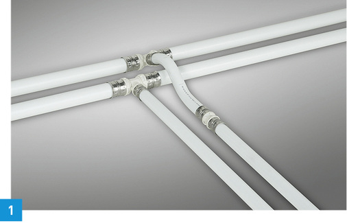 
1 Vorgefertigter alpex-Überbogen für Rohrkreuzungen von Fränkische.



