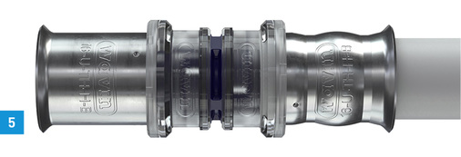 
5 Der Fitting Tigris K5 von Wavin mit Sichtfenster und akustischem Warnsignal.



