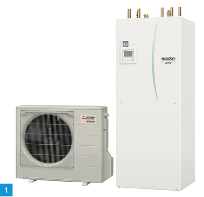 
1 Die CO
2
-Wärmepumpe Ecodan eignet sich sowohl für das Ein- als auch das Mehrfamilienhaus auf der Etage.



