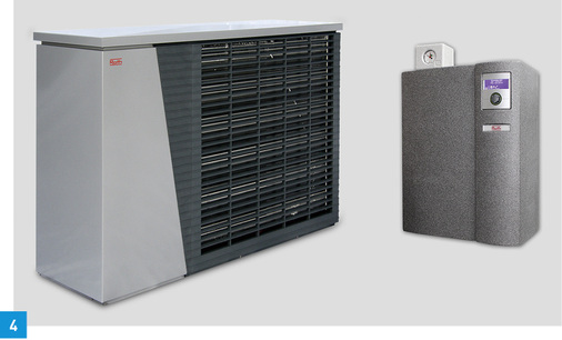 
4 Die leistungsgeregelte L-W-Wärmepumpe Thermoaura F arbeitet mit dem natürlichen Kältemittel R290 (Propan).



