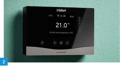 <p>
2 Der Systemregler Sensocomfort 720 ist leicht bedienbar und auch für komplexe Heizsysteme geeignet.
</p>

<p>
</p> - © Vaillant

