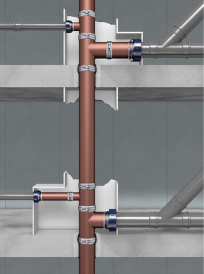 <p>
Die Speziallösung Curaflam KonfixPro von Doyma eignet sich für Mischinstallationen.
</p>

<p>
</p> - © Doyma

