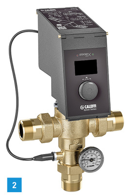 
2 Elektronischer Thermomischer Legiomix 2.0 für Trinkwassersysteme von Caleffi.



