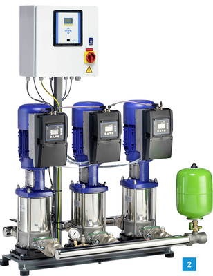 
2 Die neuen KSB Delta Primo sind anschlussfertige, vollautomatische Druckerhöhungsanlagen. Sie sind mit zwei oder drei Hochdruckpumpen ausgestattet.



