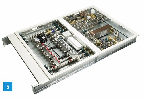 <p>
5 Die Wohnungsstationen Tacotherm beinhalten die Umwälzpumpe Tacoflow 2 Adapt sowie den Heizkreisverteiler Tacosys Pro.
</p>

<p>
</p> - © Taconova

