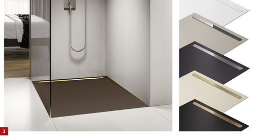 
3 Das Programm der Duschfläche Nexsys wurde um zusätzliche Formate und Farben ergänzt.



