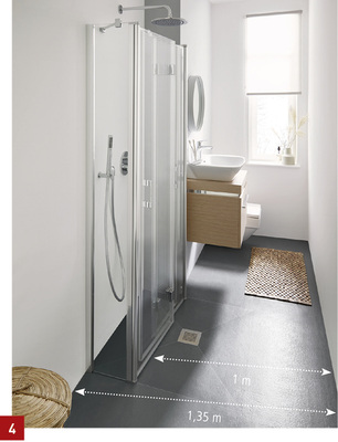 
4 Die Liga-Pendel-Falttürvariante lässt sich bis auf weniger als 40 cm gefaltet an die Wand anlegen.



