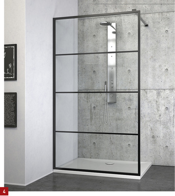 
4 Die Glasdusche Philly Loft nimmt den Charakter von Industriedesign an.



