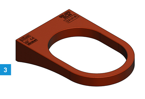 
3 Der Düker-Auflagering für Fallrohrstützen mit Verstellmöglichkeiten bis zu 50 mm.



