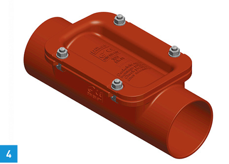 
4 Neue Version der Düker-SML-Reinigungsrohre mit rechteckigem Deckel.



