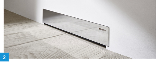 
2 Der Geberit-Wandablauf ist nun auch mit polierter Edelstahlblende erhältlich.



