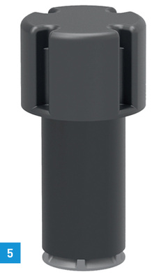 
5 Der aufzusteckende Entlüftungsaufsatz für Dunstrohre DN 100 auf Flachdächern von Grumbach.



