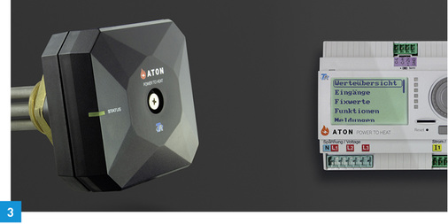 
3 Bei der Power-to-Heat-Lösung Aton sind Energiezähler und E-Heizstab per Funk verbunden.



