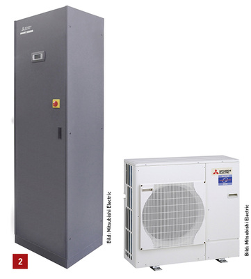 <p>
</p>

<p>
2 Der Präzisionsklimaschrank S-Mext für die IT-Kühlung wird mit Mr. Slim Außengeräten kombiniert.
</p> - © Mitsubishi Electric

