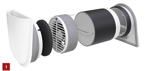 
1 Das Lüftungsgerät Vitovent 100-D lässt sich über eine neue App mit dem Smartphone bedienen.



