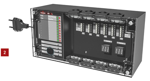 
2 Das Modul BS2-VR-01 bindet Volumenstrom- und Druckregler in das Kommunikationssystem Wildeboer-Net ein.



