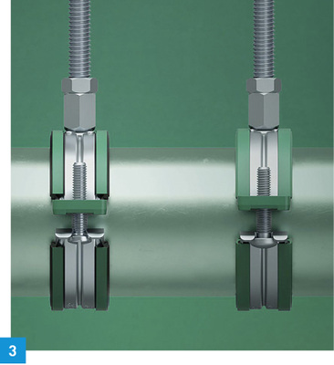 
3 Zweischraubenschellen BIS Bifix G2 und BIS KSB2 von Walraven.




