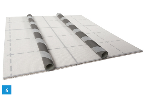 
4 Das Klettpanel X-Net C17 wird direkt auf der bauseitigen Dämmung verlegt.



