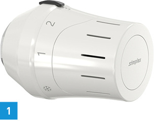 <p>
1 Der Thermostatkopf TC-E1 verfügt über eine klare Linie mit leichter Rundung und ist TELL-klassifiziert.
</p>

<p>
</p> - © Simplex

