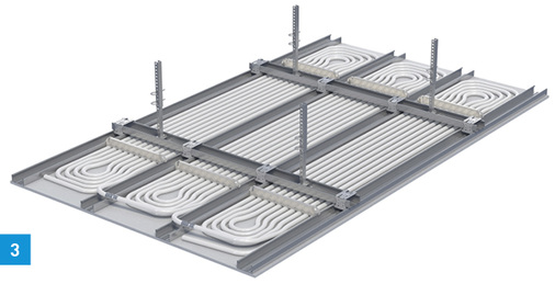 <p>
3 Die Heiz- und Kühlelemente des Systems Thermatop M werden in die Unterkonstruktion eingeklickt.
</p>

<p>
</p> - © Uponor

