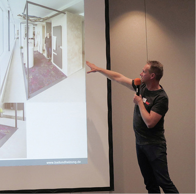 
Hartmut Graf hat sich beim Firmenneubau für das Ausstellungskonzept Multiflex der bad & heizung-Gruppe entschieden.



