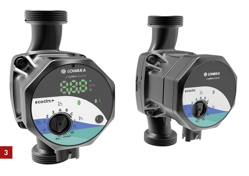 
3 Die neue Generation der Umwälzpumpen Lowara Ecocirc (r.) und Ecocirc+ wurde rundum verbessert.



