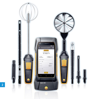 
2 Das Universal-Klimamessgerät Testo 400 arbeitet mit einer Vielfalt an digitalen Sonden.



