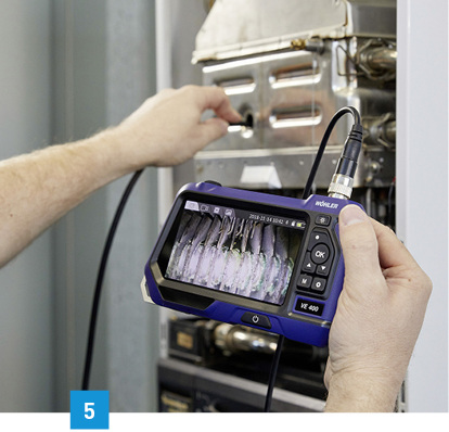 
5 Das Videoskop VE 400 verfügt über wasserdichte HD-Sonden ab einem Durchmesser von 3,9 mm.



