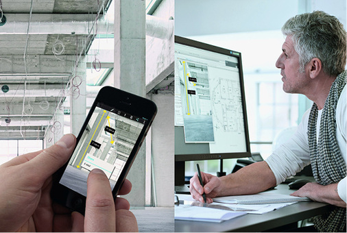 <p>
Für die digitale Dokumentation von Baustellen und Ausführungsmängeln oder für Aufmaße sind Smartphones ebenso ideal … 
</p>

<p>
</p> - © Bosch

