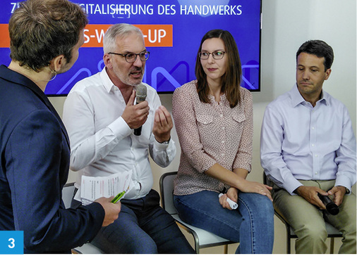 
3 Ohne Digitalisierung geht es nicht: Wilhelm Schuster (Mitte links) und Simone Emmerling.



