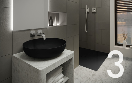 <p>
Im Bad wirkt Schwarz fast magisch. Zum Beispiel, wenn sich die Farbe mit Designobjekten wie der Waschtischschale Miena zur Entfaltung verbindet und mit einer passenden Duschfläche harmoniert.
</p>

<p>
</p> - © Kaldewei

