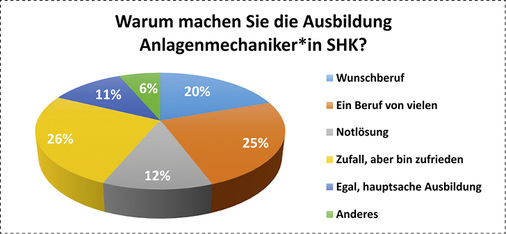 <p>
Manchmal führt auch der Zufall den Nachwuchs in die SHK-Branche. Es gilt, auch aus diesen Azubis gute Mitarbeiter zu machen und sie zu halten.
</p>

<p>
</p> - © Innung SHK Berlin

