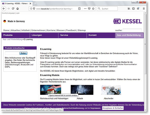 <p>
</p>

<p>
Hersteller aus dem SHK-Bereich, wie beispielsweise Kessel, haben die Chancen des E-Learnings ebenfalls erkannt.
</p> - © Kessel AG

