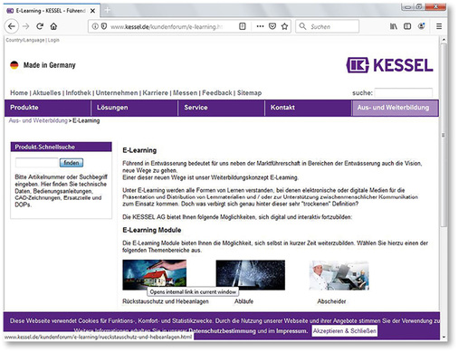 



Hersteller aus dem SHK-Bereich, wie beispielsweise Kessel, haben die Chancen des E-Learnings ebenfalls erkannt.
