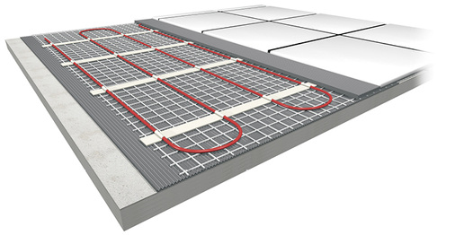 



Die Heizmatten lassen sich im Dünnbettmörtel bzw. in der Ausgleichsmasse und dem Fliesenkleber direkt unter dem frei wählbaren Fußbodenbelag verlegen.
