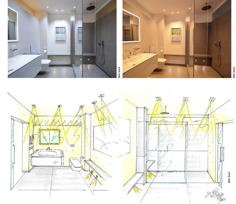 
In der neu erstellten Abhangdecke sind LED-Leuchten (Kiteo) verbaut. Sie sind in der Helligkeit dimmbar, in der Farbtemperatur steuerbar und bieten die Möglichkeit, automatisch gesteuertes biodynamisches Licht zu produzieren. An das wechselnde Tageslicht angelehnt – von Sonnenaufgang bis Sonnenuntergang – spendet die Deckenbeleuchtung zu jeder Tageszeit die passende Lichttemperatur.
