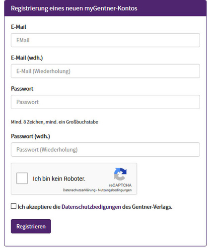Registrierung Registrierung