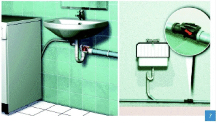 7 Eine weitere Möglichkeit zur Einzelabsicherung: Verschlüsse direkt in die Leitung der zu schützenden Entwässerungsgegenstände integrieren.
&nbsp;
