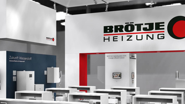 Facettenreiche Hybrid-Anlagen, clevere Eigenstromverteilung und Energiegewinnung per Brennstoffzelle: das Programm von BRÖTJE am Messestand der SHK Essen.