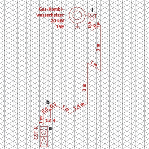 Bild 4 Wie auch beim Diagrammverfahren, wird zur Dimensionierung geplanter Leitungen eine Skizze benötigt Bild 4 Wie auch beim Diagrammverfahren, wird zur Dimensionierung geplanter Leitungen eine Skizze benötigt