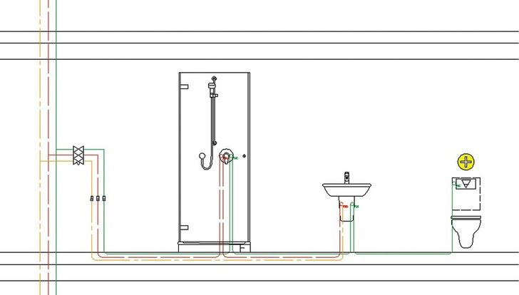 5 In einer Nutzereinheit mit zeitweisem Leerstand (z.B. Hotelzimmer) wird der Wasseraustausch in der Kaltwasserinstallation mit einem automatisierten System — z.B. der Betätigungsplatte Visign for care mit Viega Hygiene + Funktion — abgesichert. - Viega - © Viega
