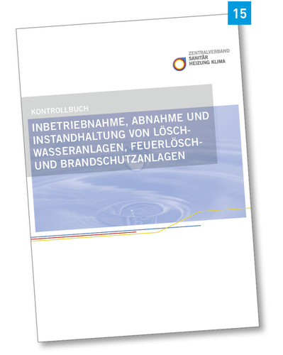 Kontrollbuch zur Einhaltung der ­allgemein anerkannten Regeln der Technik für den laufenden Betrieb der Löschwasser­einrichtungen.