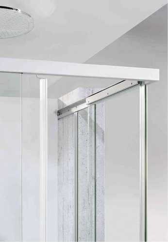 Die Glas-Schiebelösung Move von Heiler ­benötigt keine Führungsschiene am Boden.