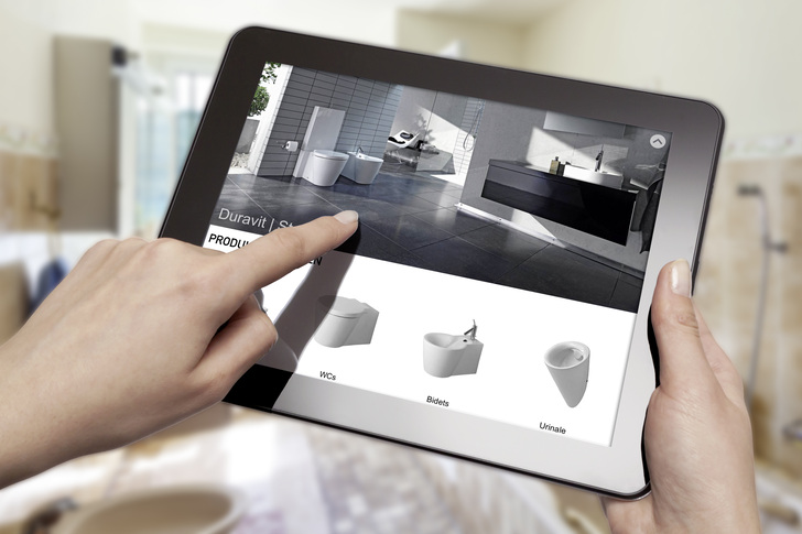 Die App ermöglicht eine professionelle Präsentation aktueller Keramikserien, Armaturen und Wannen.