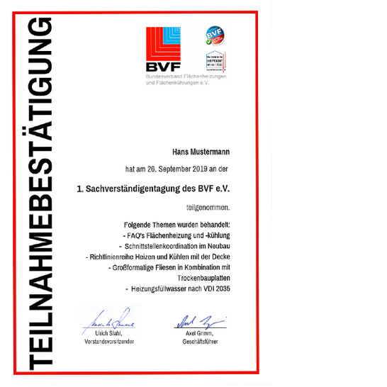 Unter Vorlage der Teilnahmebestätigung können Teilnehmer der Sachverständigentagung des BVF e.V. bei der HWK Fortbildungspunkte erlangen. - © BVF e.V.
